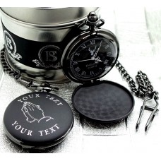 Praying Hands Matte Black Pocket Watch Praying Hands Matte Black Pocket Watch